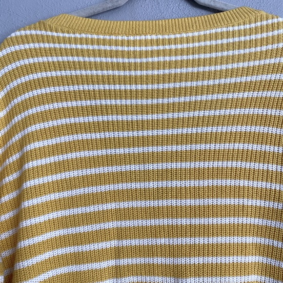 GAP Womens Sweater Size Small V-Neck Pullover Stripe Knit Yellow White - Picture 7 of 9